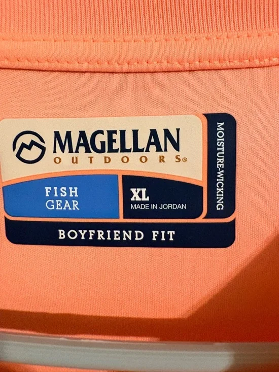 Magellan Outdoors Boyfriend Fit Moisture-Wicking Tee - Womens -Coral Pink - Picture 3 of 6